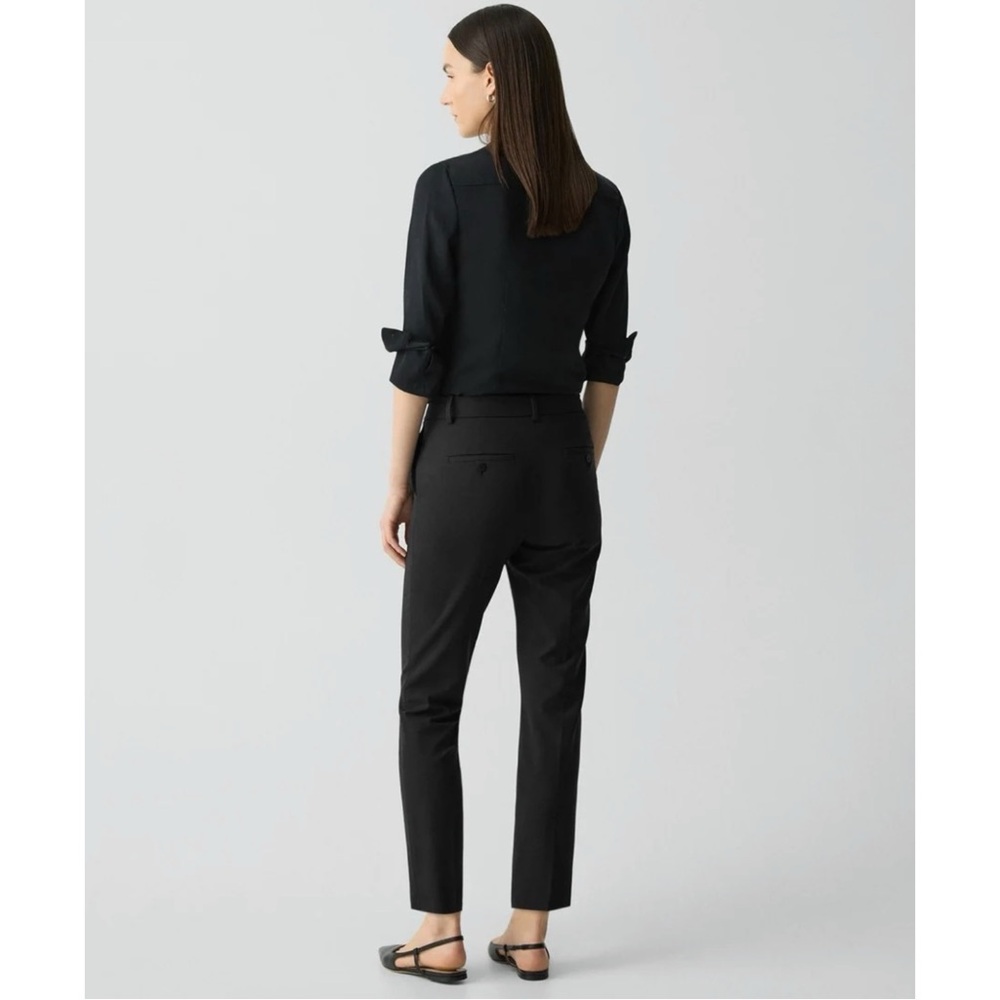 NWT Theory Treeca Pant Black Traceable Wool Cropped Tailored Fit Trousers Pants - Picture 4 of 11